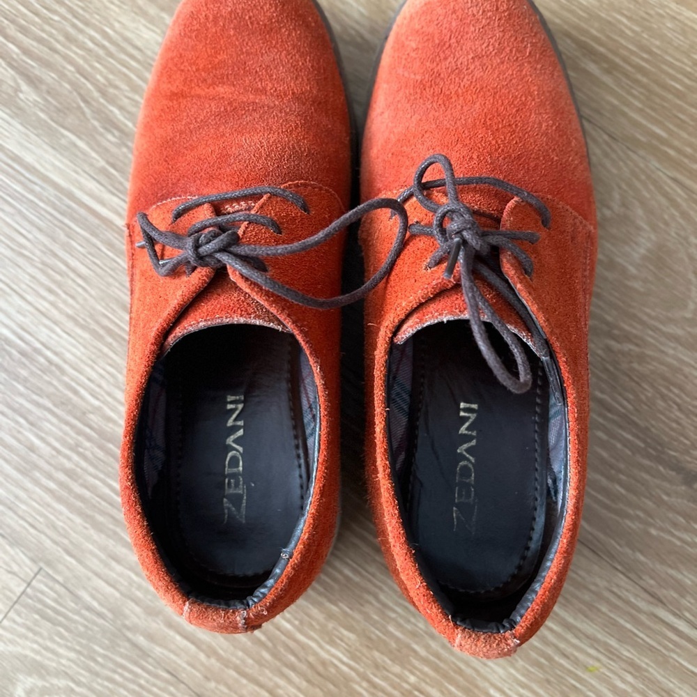 Women Burnt Orange Suede Lace-Up Shoes – Size 7 – Stylish & Bold - Picture 2 of 7